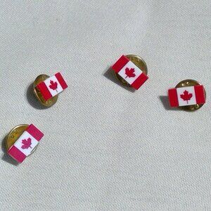 4 Piece Mini Canadian Flag Pins Lot - 4 New Lapel Pins - Save $
